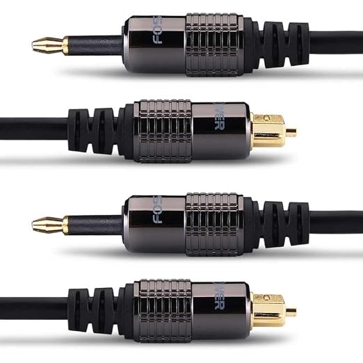 FosPower 24K Gold Plated Toslink to Mini Toslink Digital Fiber Optical S/PDIF by FosPower