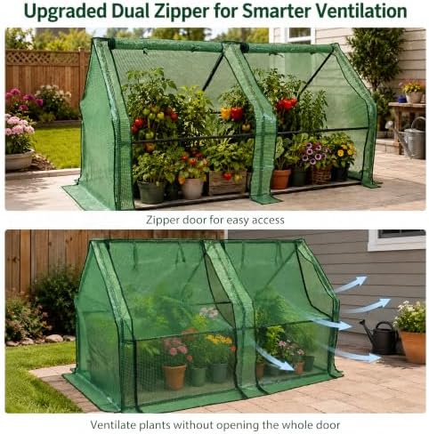 Gardzen Mini Greenhouse, Reinforced PE Cover - Image 4