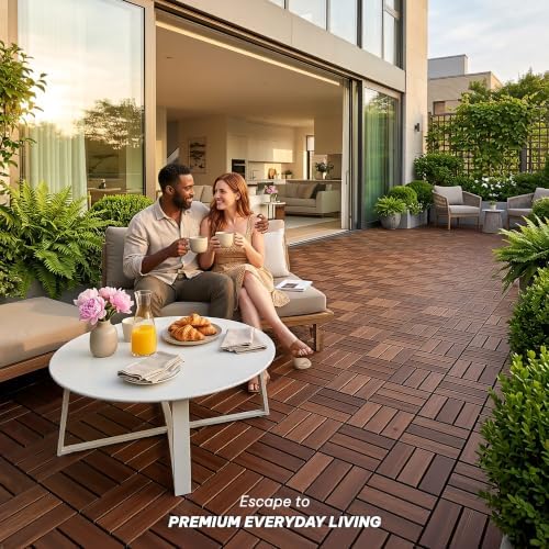 Acacia Interlocking Deck Tiles, 12 Slats - Image 4