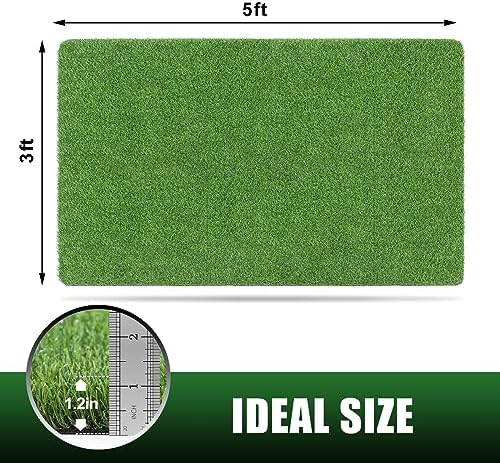 Artificial Turf Rug, 3x5 Ft Realistic Grass Mat, Indoor/Outdoor Rug Turf - Image 2