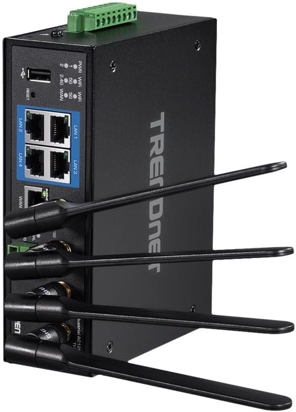 TRENDnet Industrial AC1200 Wireless Dual Band Gigabit Router, 4 x Gigabit PoE+ by TRENDnet