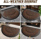 Mibao Half Round Door Mat, Non-Slip Welcome Entrance Way Mat, Durable Rubber - Image 4