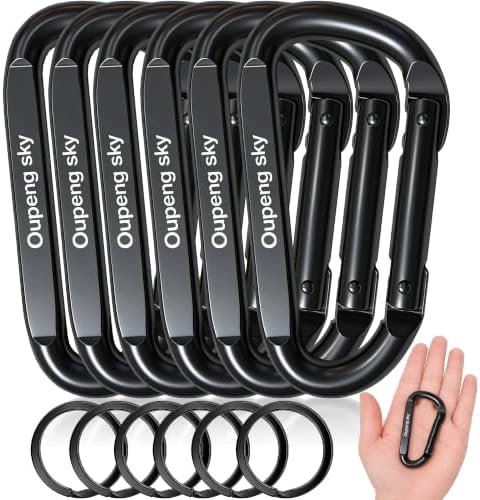 Carabiner Clip, Camping Accessories, Outdoors and Gym etc, D Shaped Spring Hook by Oupengsky