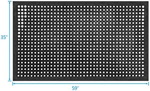 60" x 35" Heavy Duty Rubber Floor Mat, 8mm Thick Outdoor Mats - Image 3