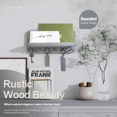 Rebee Vision Pine Wood Key Holder Wall Mount - Image 3