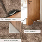 Brown Boho Washable 2x7 Runner Rugs - Image 5