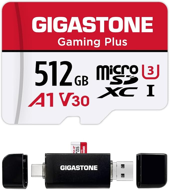 【for Switch 1 Only】 GIGASTONE 512GB Micro SD Card by Gigastone