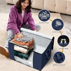 Fab totes 90L Clothes Storage, Foldable Thick Fabric Blanket Storage Bags - Image 4