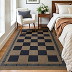 3x5 Outdoor Rug, Jute Checkered Rugs, Indoor Rug - Image 3