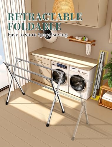 Folding Stainless Steel Laundry Drying Rack 63 Inches - Image 3