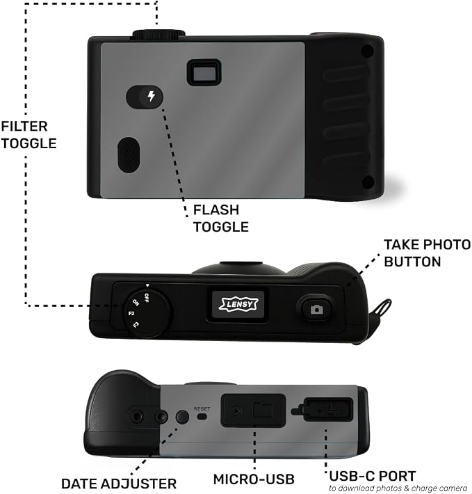 LENSY Screen Free Digital Camera | Four Built in Filters | Rechargeable - Image 5