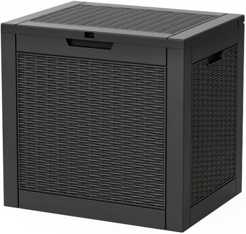 Outdoor Storage Box, 42 Gallon Waterproof Resin Patio Deck Box by ATMELT