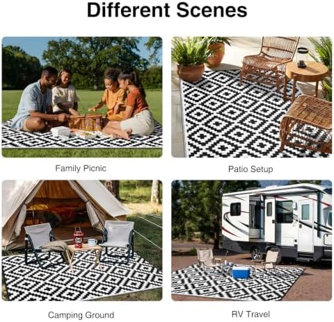 OLANLY Outdoor Rug 9x18 ft Waterproof Reversible Mat - Image 7