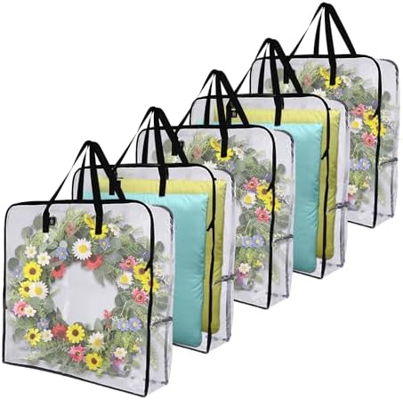 VENO 5 Pack Summer Wreath Storage Bag, Christmas Decoration Garland Container by Veno
