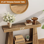 47.24" Farmhouse Entryway Console Table, Narrow Sofa Table Behind Couch - Image 5
