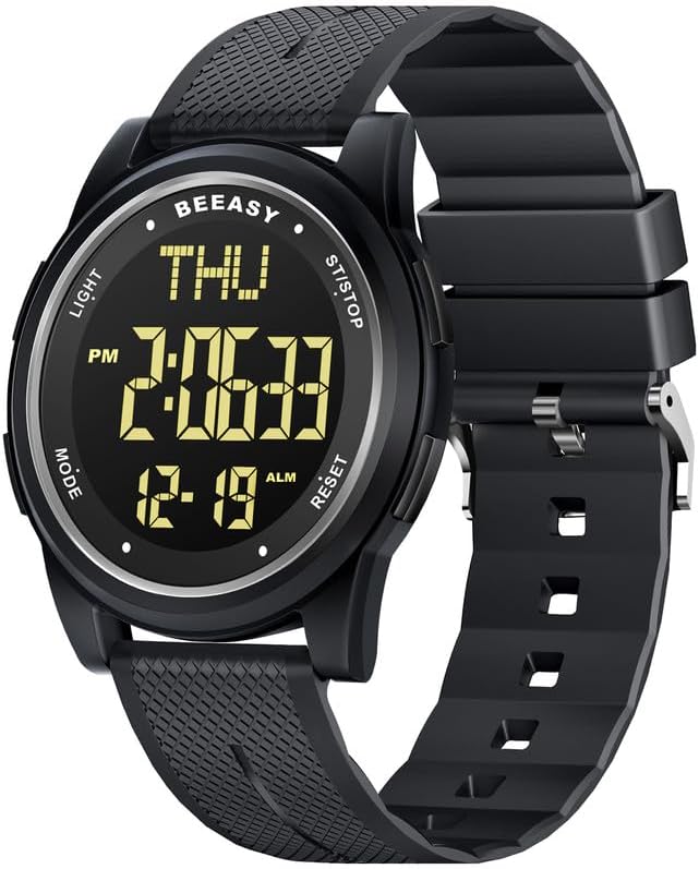 Beeasy Digital Watch for Men Women, 50M Waterproof, Ultra-Thin & Lightweight by Beeasy
