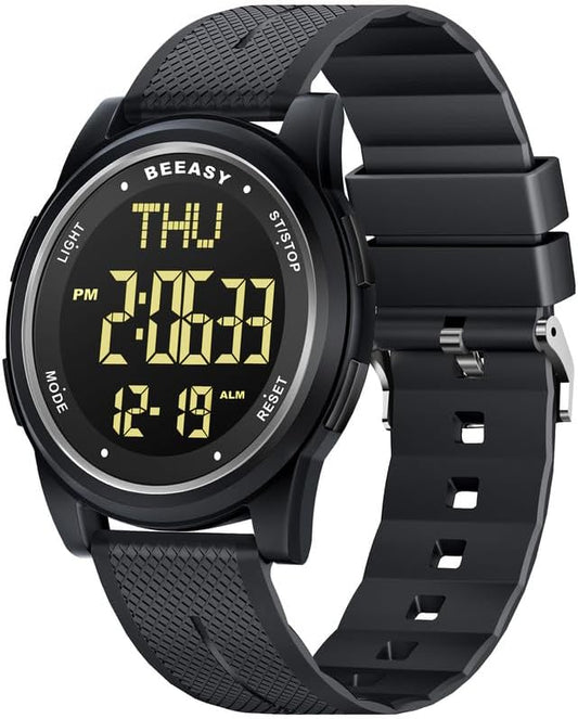 Beeasy Digital Watch for Men Women, 50M Waterproof, Ultra-Thin & Lightweight by Beeasy