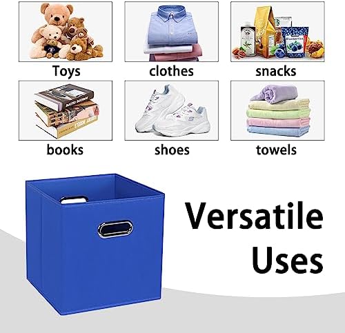 Black Foldable Storage Cubes Bins, Fabric Storage Box Cubes Organizer Baskets - Image 3