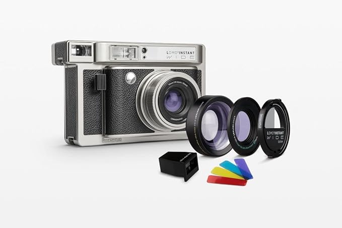 Lomography Lomo'Instant Wide Camera & Lenses Monte Carlo Black Leather by Lomography