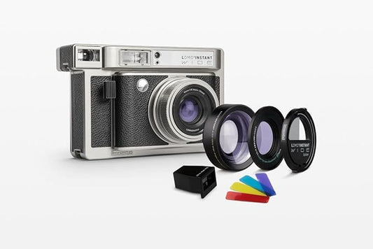 Lomography Lomo'Instant Wide Camera & Lenses Monte Carlo Black Leather by Lomography