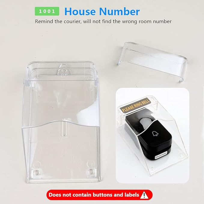 PC Waterproof Doorbell Cover, Transparent Rainproof Wireless Doorbell - Image 5