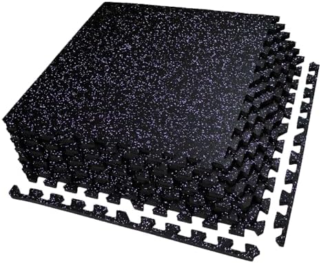 AIRHOP 0.56in Thick 24 Sq Ft Exercise Equipment Mats, 6 Tiles Upgraded Rubber by Airhop