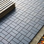 Plastic and Rubber Composite Interlocking Deck Tiles, 44 Pack, Dark Grey - Image 7
