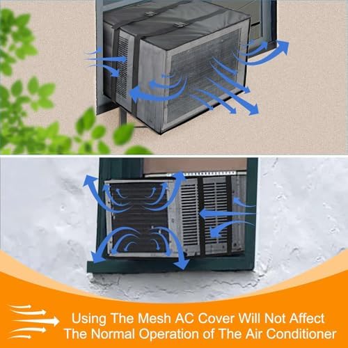 Demao Mesh Window AC Covers for Outside, Air Conditioner Cover for Outside Wall - Image 5