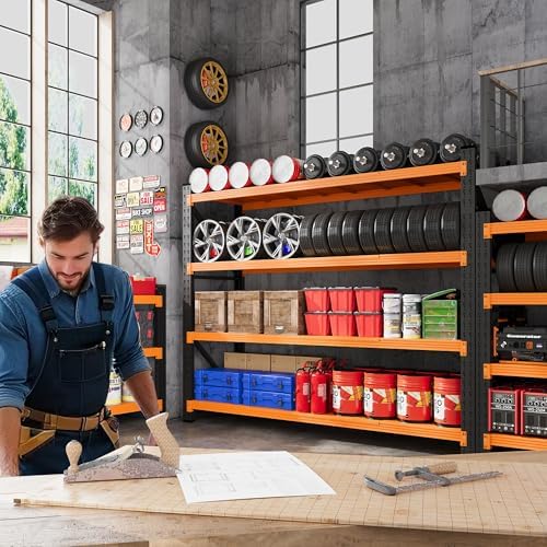 79” Wide Heavy Duty Metal Garage Shelving, Adjustable Storage Shelf - Image 3