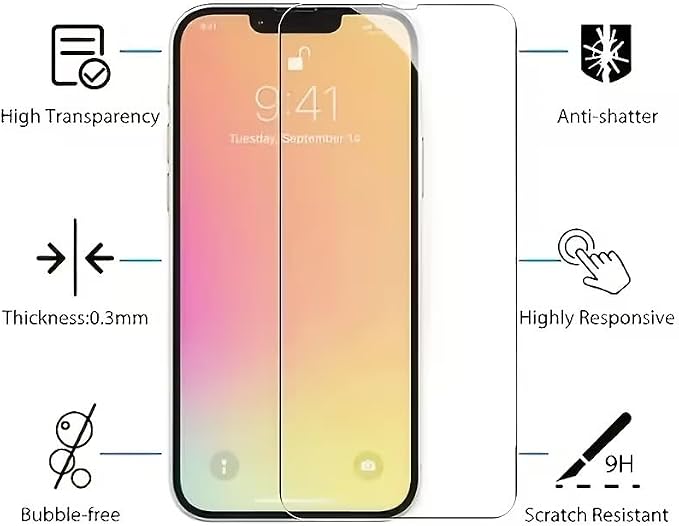 XDesign [3+2 Pack Galaxy S26 Ultra Screen Protector, 9H Tempered Glass Scratch - Image 6
