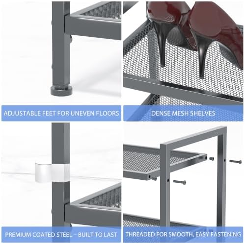 Expandable Shoe Rack for Closet, Shoe Storage - Image 5