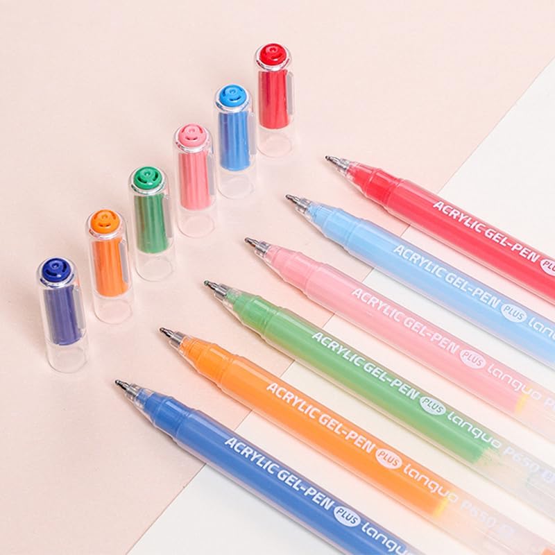 Acrylic Gel Pens for Coloring Books, Quick Dry 6 Pcs 1.0mm Fine Point Gel Marker Pen for Drawing, Journaling Art, School Supplies, Green