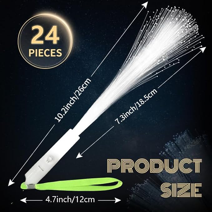 SHQDD 24 PCS White LED Fiber Optic Wands, Wedding & Party Supplies, Glow & - Image 4