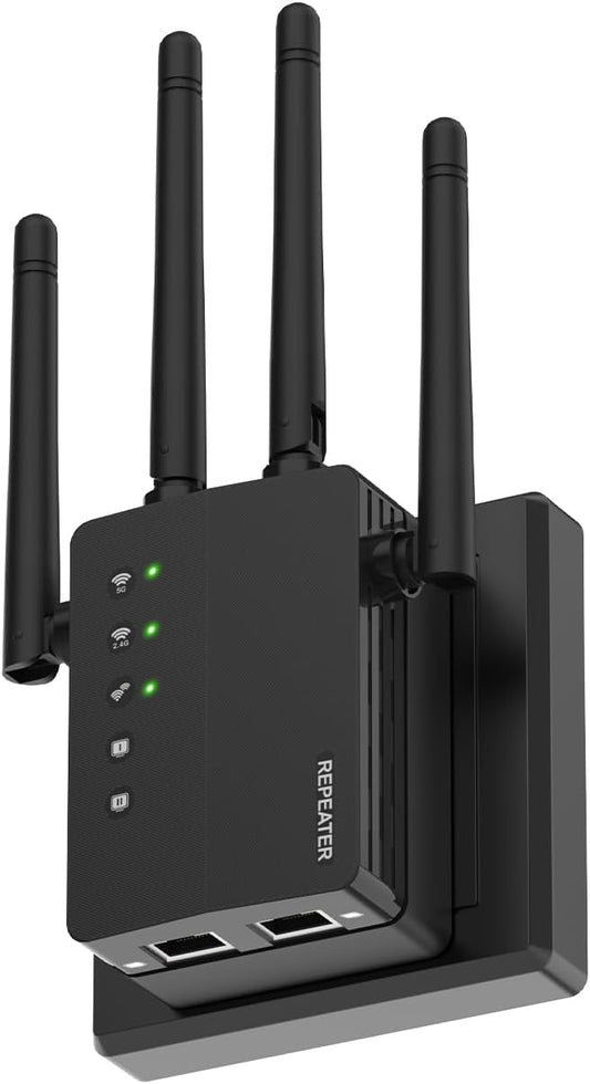 1200Mbps WiFi Extender Signal Booster, 12880 Sq.Ft Reach by GEYILO