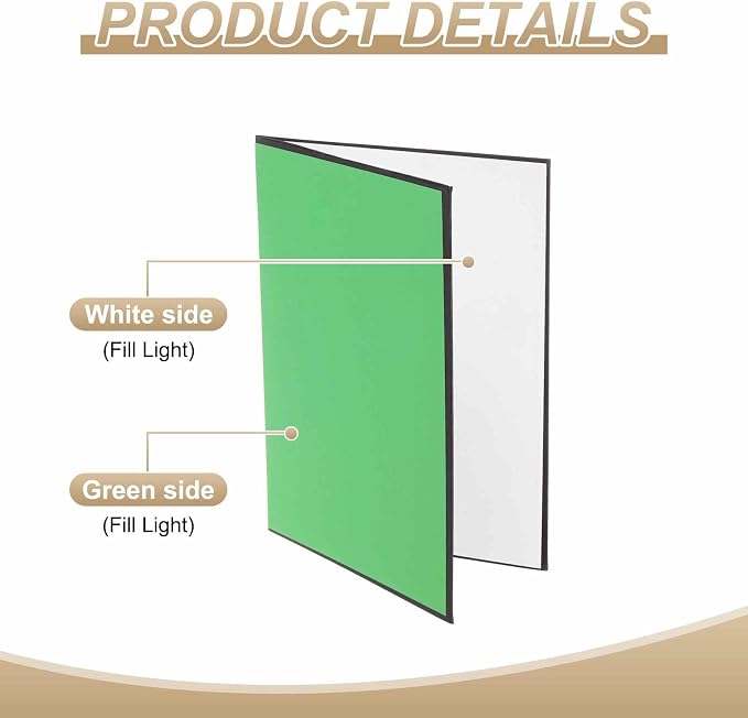 2Pcs 11"x8" Light Reflector 2 in 1 Photography Reflector Cardboards, Foldable & - Image 3
