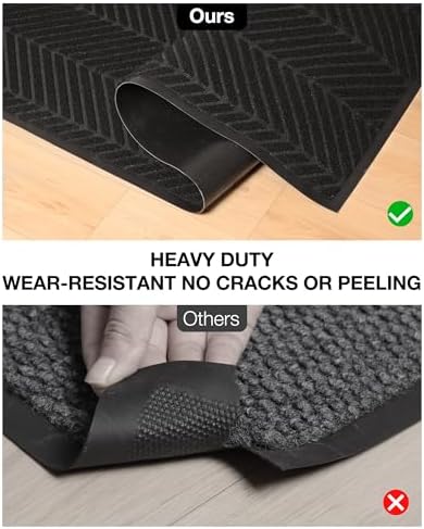 16"x24" Black Front Door Mat Indoor Outdoor, Welcome Doormat - Image 5