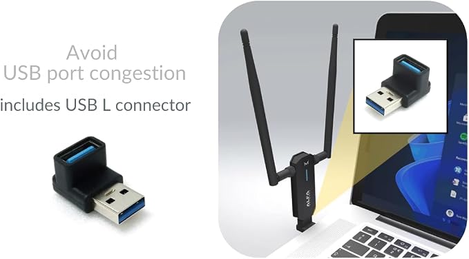 ALFA AWUS036AXM WiFi 6E USB 3.0 USB Adapter, AXE3000 Tri-Band 6Ghz/5.8GHz/2.4GHz - Image 3