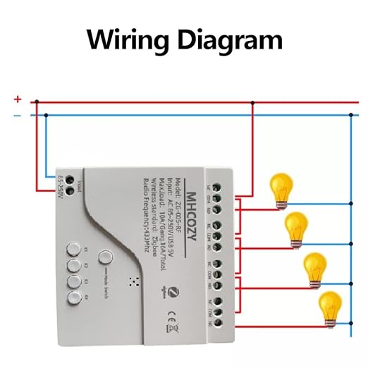 4 Channel Smart ZigBee Wireless Dry Contact Relay Switch Module, Compatible - Image 4