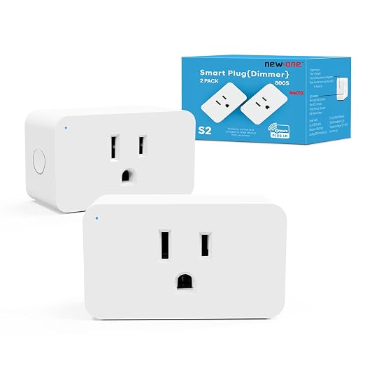 New One Zwave Outlet Dimmer 2 Pack, 800 Series Z-Wave Plug, Z Wave Extender by NewOne