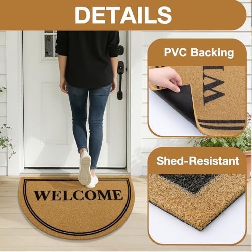 OLANLY Half Circle Door Mat 30x17, Low Profile Doormat - Image 4