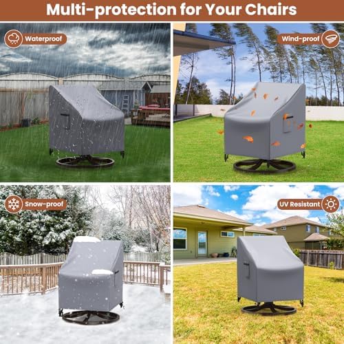 Mrrihand Outdoor Swivel Lounge Chair Cover Waterproof, 2 Pack Heavy Duty Patio - Image 4