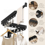 Wall Mounted Collapsible Clothes Drying Rack, Durable Space-Saving Laundry - Image 7