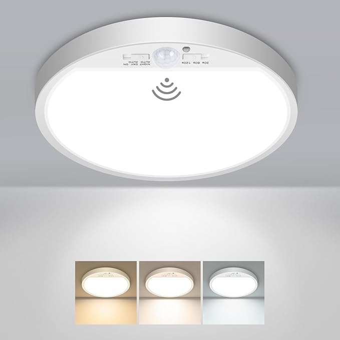 slochi Motion Sensor Light Indoor Hardwired PIR, 3000K/4000K/6500K LED Closet by CeilingLights