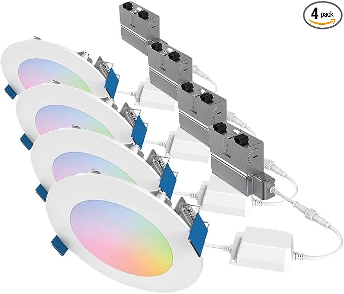 HALO HLB4069WZRGBWMWR 4” Smart Wi-Fi Slim Canless LED Downlight Powered by WiZ by HALO