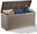 PatioZen 60 Gallon Resin Deck Box, Lockable Outdoor Storage Box by OutdoorLivingPerfected