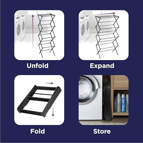BLACK+DECKER 4-Tier Expandable Collapsible Clothes Drying Rack, Telescopic - Image 6