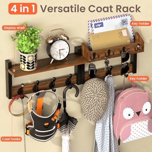 29'' Rustic Coat Rack Wall Mount - Image 4