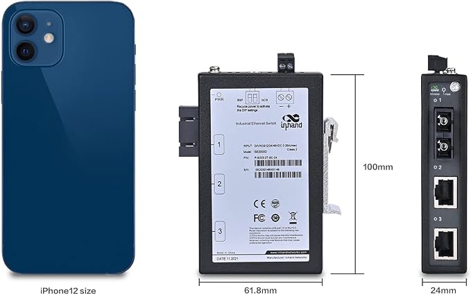 InHand Networks 3 Port Unmanaged Industrial Ethernet Switch, Media Converter - Image 5