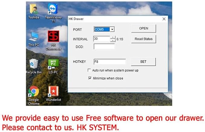 HK SYSTEMS 16inch "Stainless Steel" Front Heavy Duty POS"USB" Interface Cash - Image 9
