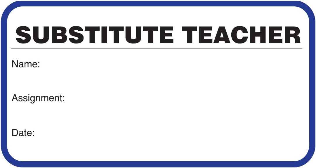Standard Visitors Badges in Books, Substitute Teacher Sign-in Books with Security Badges, 500/Book (Blue)